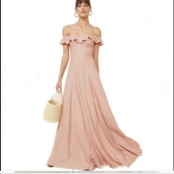 *DELETING SOON* Reformation Romantic Ruffle Pink Verbena maxi dress size 12 - Picture 1 of 6